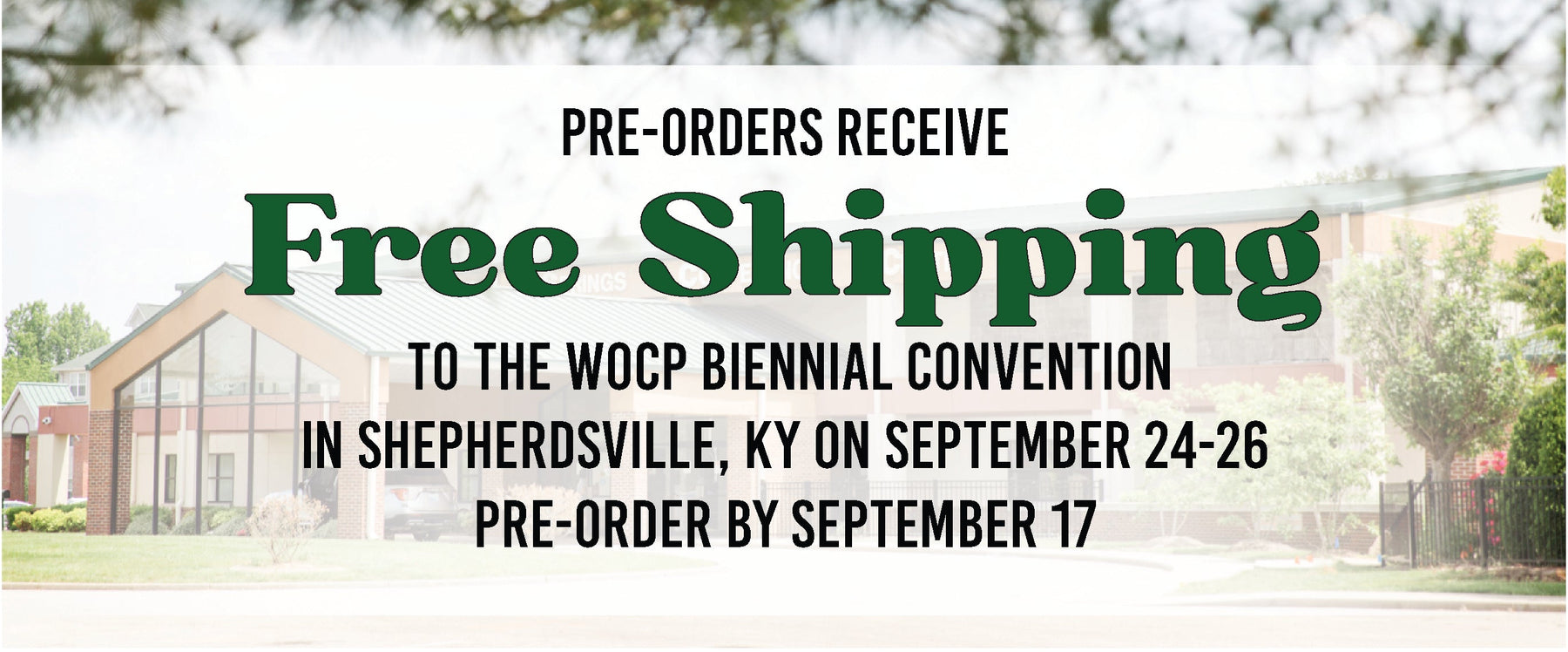 FREE SHIPPING TO WOCP BIENNIAL