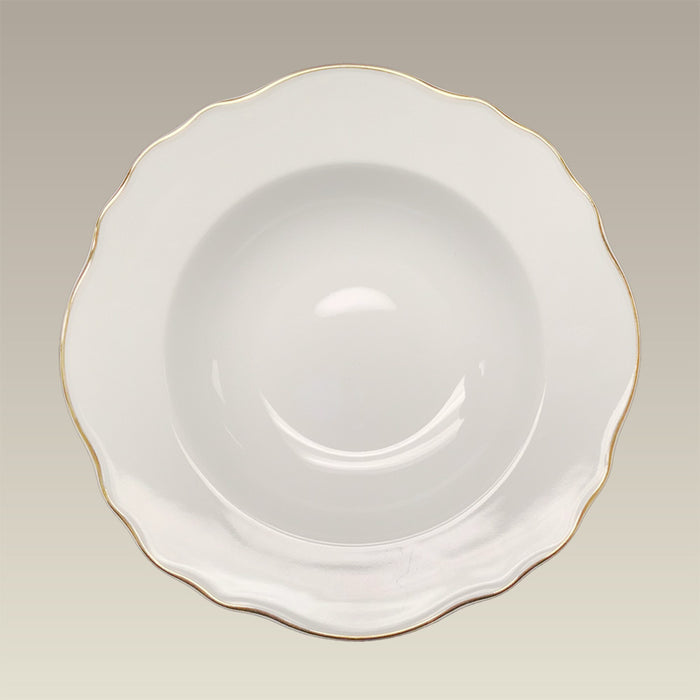 9" Scalloped Rim Plate with Gold Trim SELECTED SECONDS