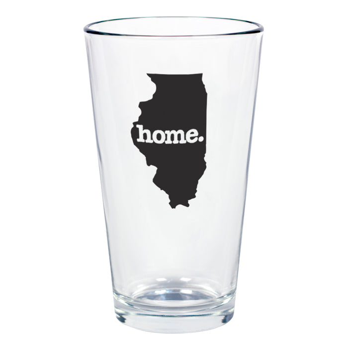 home. Pint Glass - Illinois, Set of 12