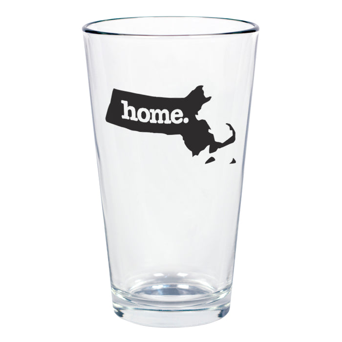 home. Pint Glass - Massachusetts, Set of 12