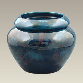self-watering planter ceramic 3.75" Opening Blue Urn Shaped Self Watering Planter