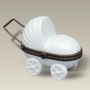 4" Baby Carriage Hinged Box