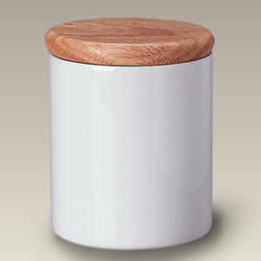 5.50" Ceramic Canister with Wood Lid