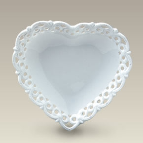 5" Heart Shaped Thin Openwork Plate, SELECTED SECONDS