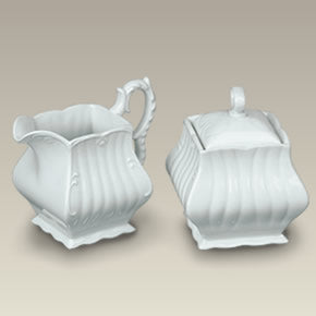 Square Creamer and Sugar Set, 4", SELECTED SECONDS
