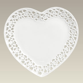 10" Heart Shape Plate w/ Openwork