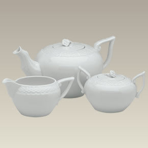 Basket Weave Pattern  3 pc Tea Set