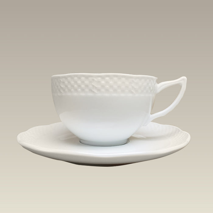 Basket Weave Cup & Saucer, 7 oz.
