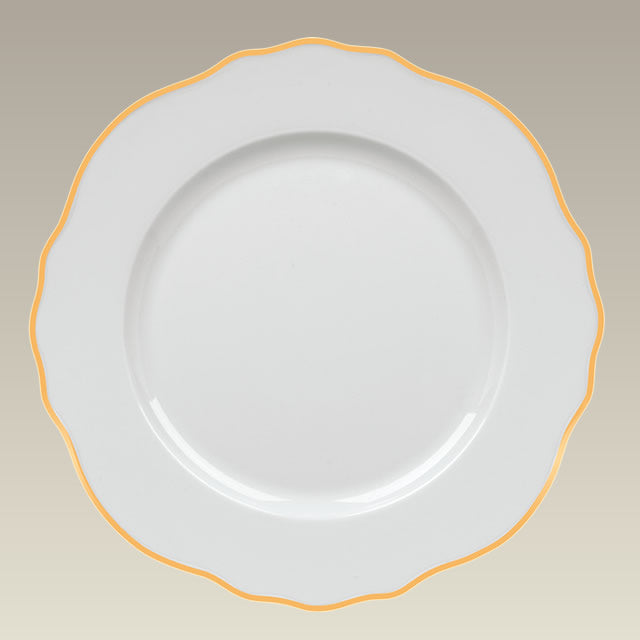 11" Scalloped Rim plate with Gold Trim