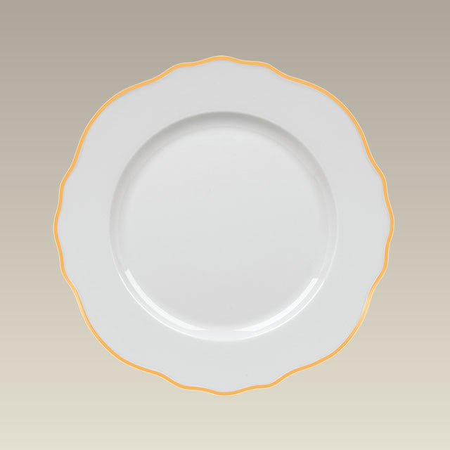 8.5" Scalloped Rim plate with Gold Trim