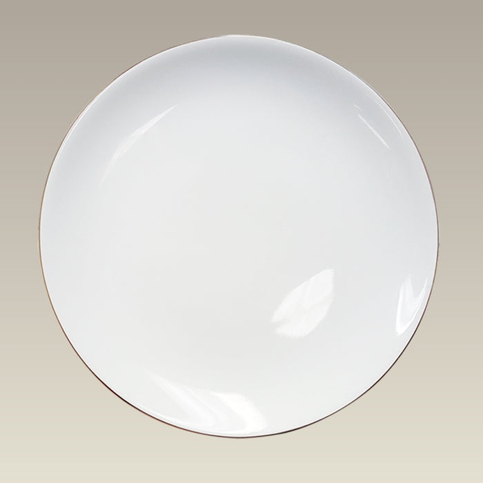 10.625" Gold Banded Porcelain Coupe Plate