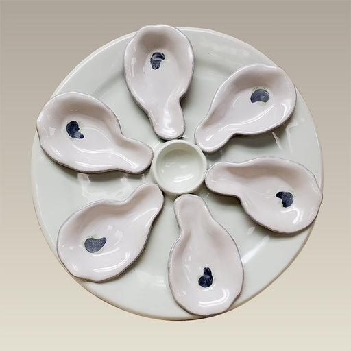 9.5" Oyster Plate For 6 Oysters