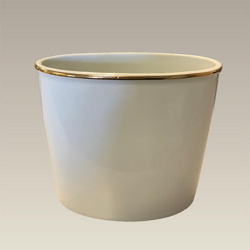 6" Gold Banded Oval Vase or Letter Holder
