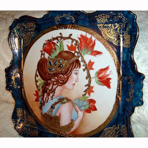 Woman on tray