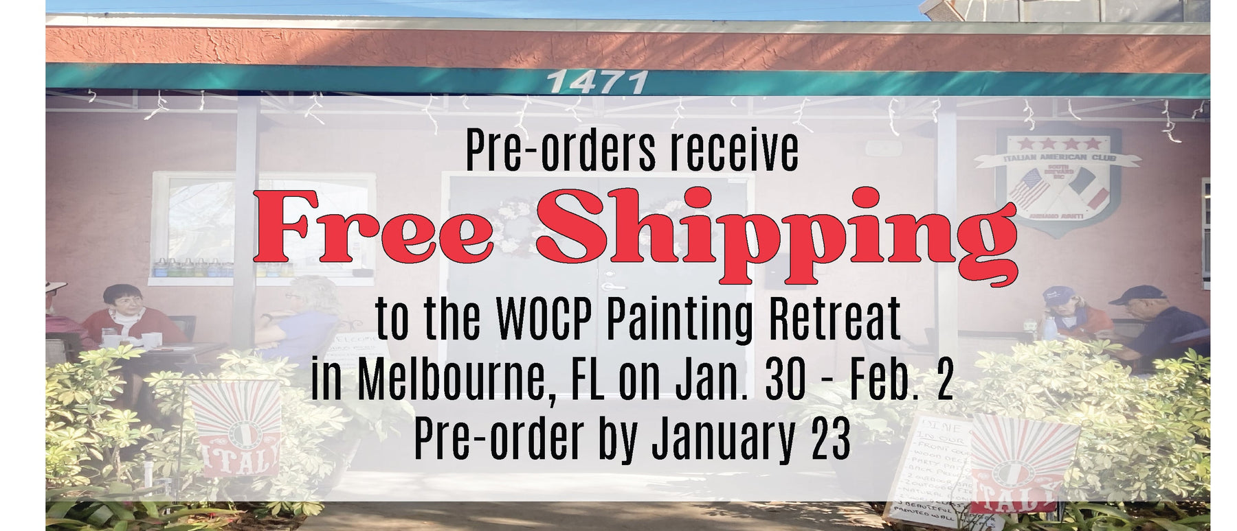 Free Freight on FL WOCP Retreat pre-orders - Melbourne, FL on Jan 30 - Feb 2