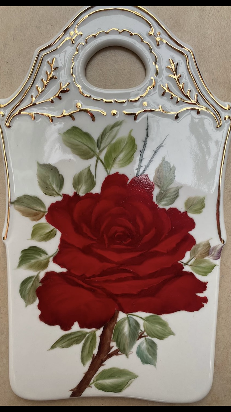 Bread board with rose