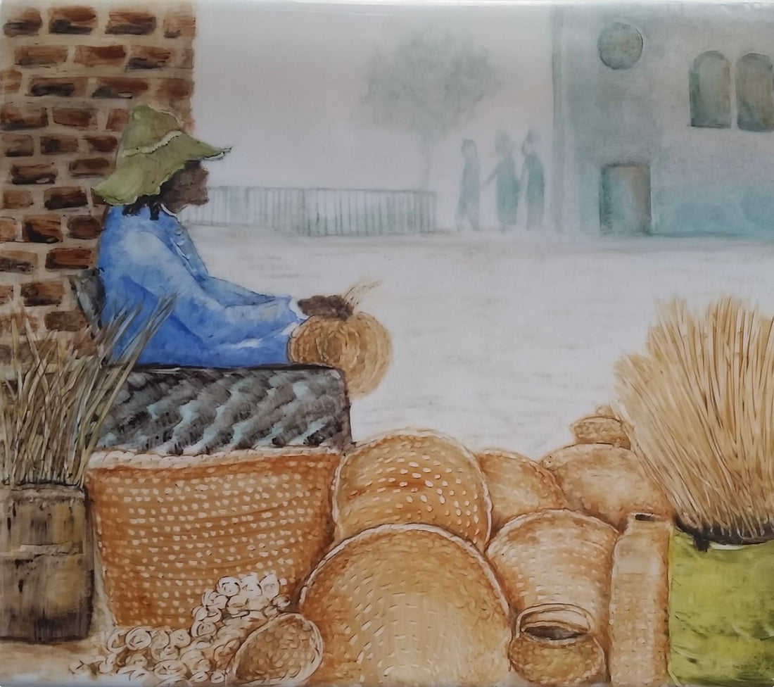 basket weaver on 8x 10 tile