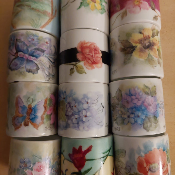 hand painted napkin rings