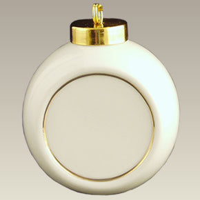 2.5" Flat Sided Ball Ornament, SELECTED SECONDS