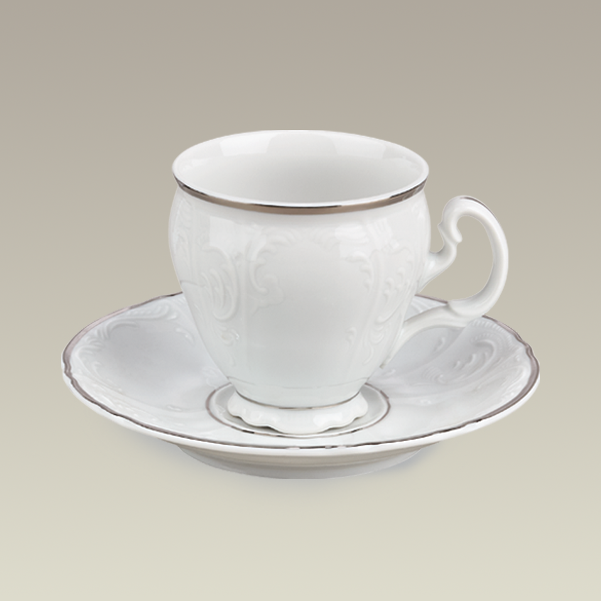 6 oz. Double Platinum Banded Bernadotte Cup and Saucer