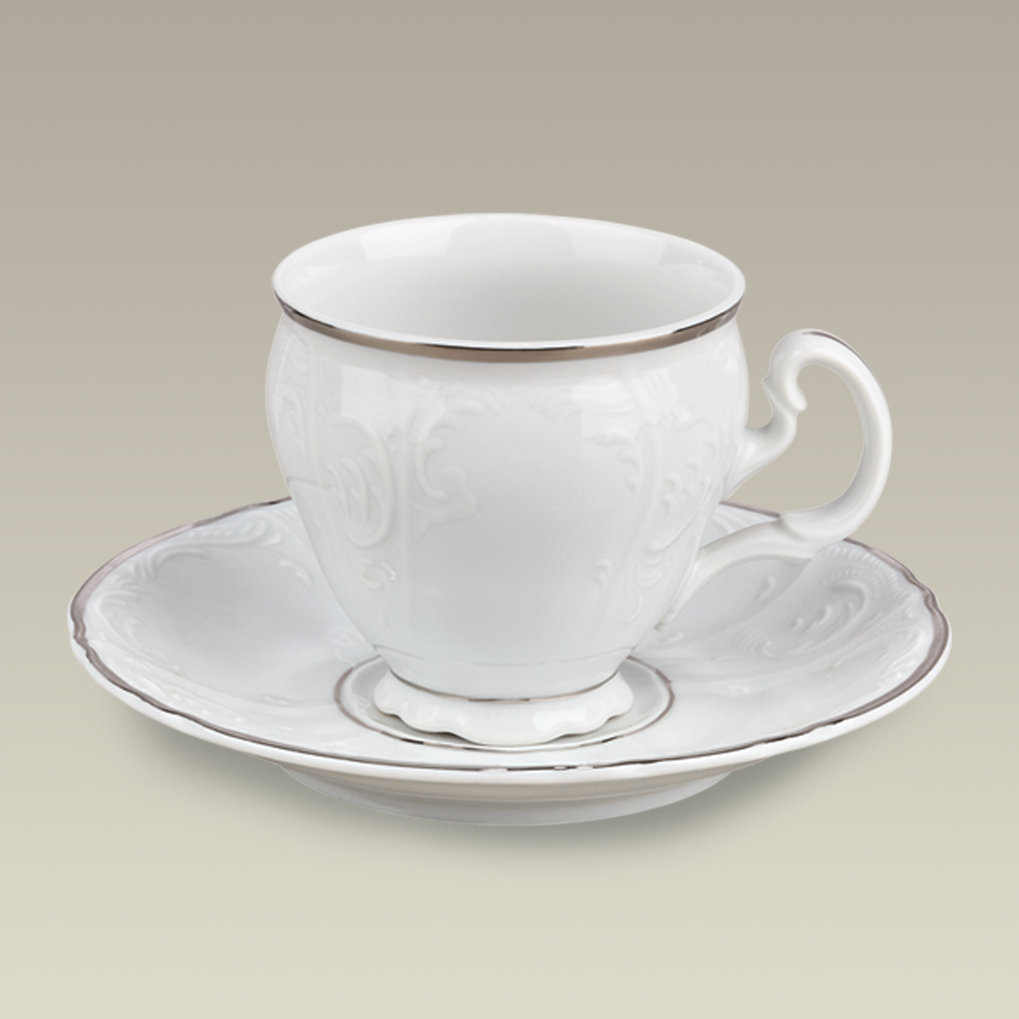 6 oz. Double Platinum Banded Bernadotte Cup and Saucer