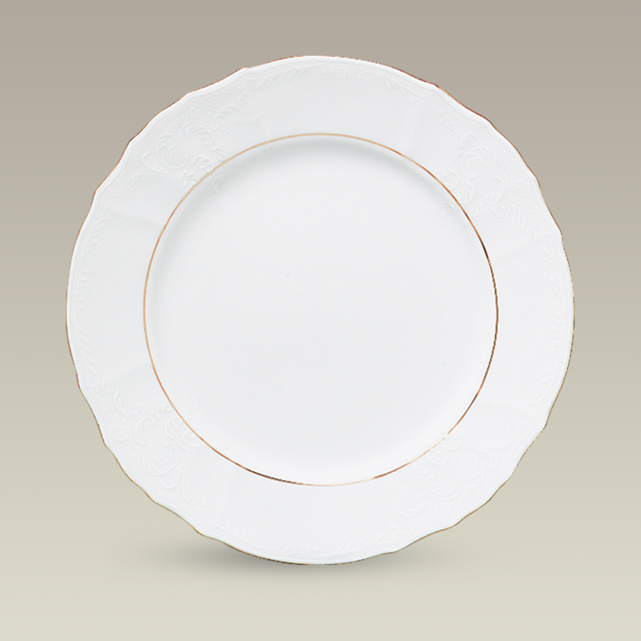 9.75" Porcelain Double Gold Banded Bernadotte Plate