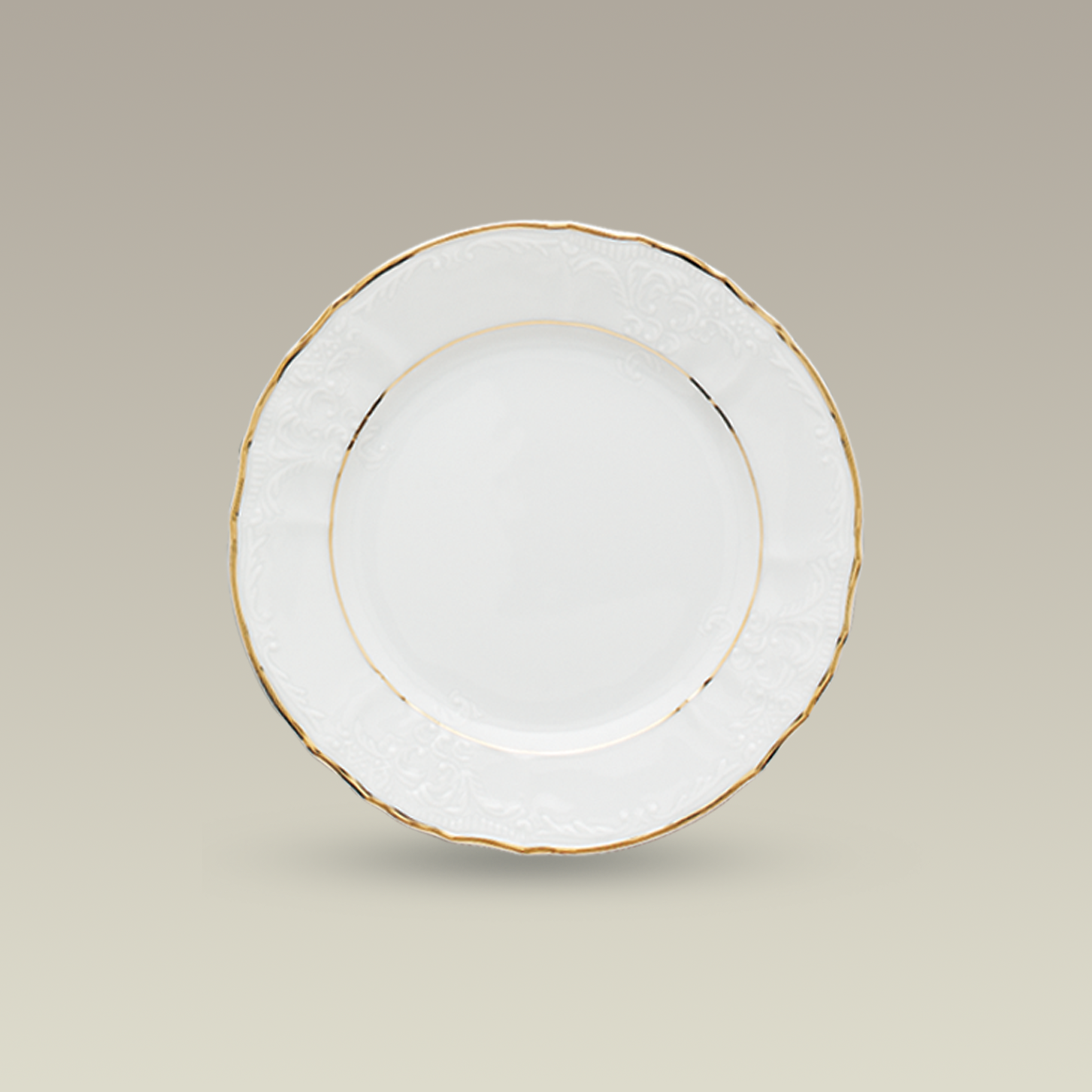 6.5" Porcelain Double Gold Banded Bernadotte Plate