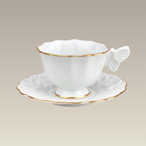 4 oz. Gold Banded Butterfly Cup & Saucer