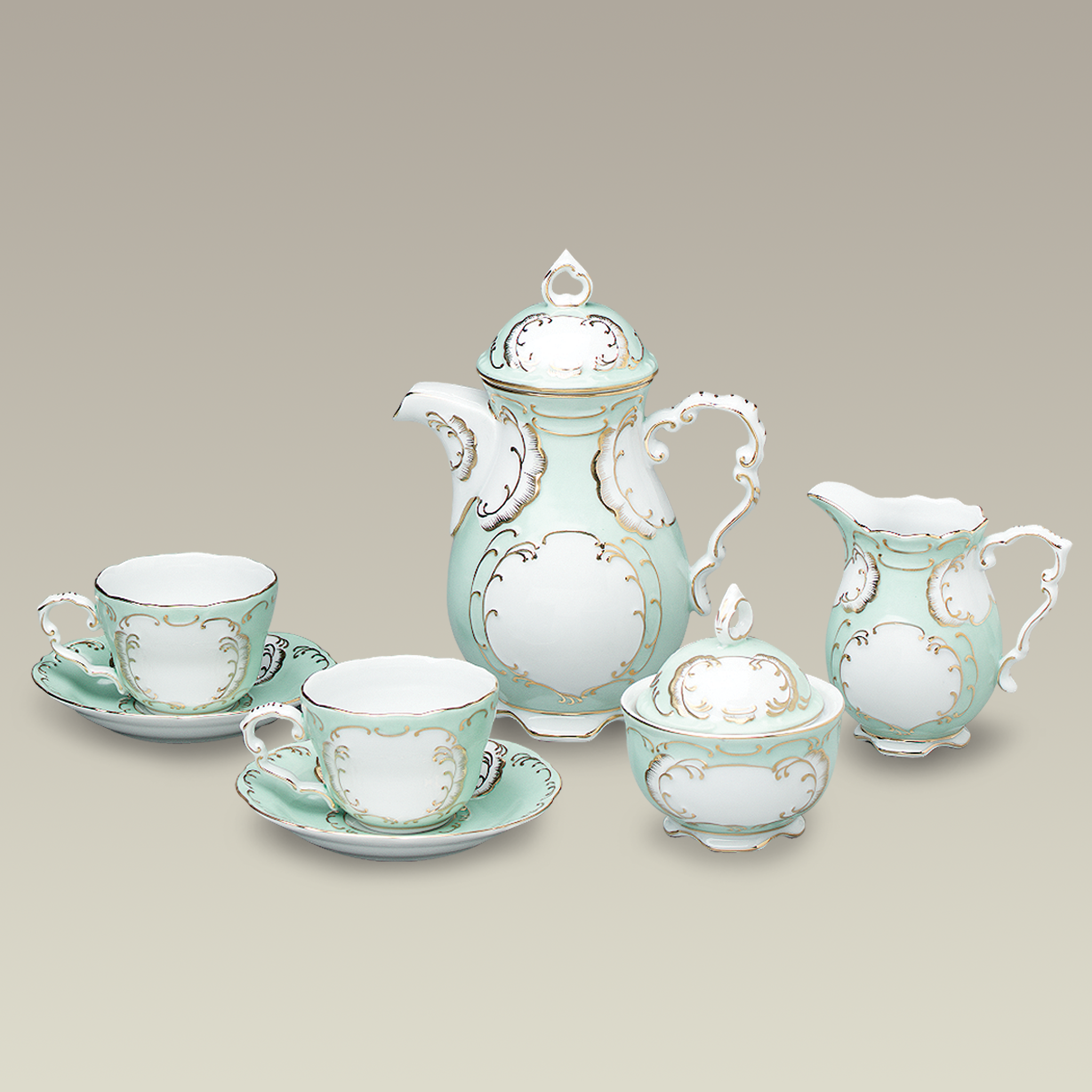 Green and Gold Tea Set, SELECTED SECONDS
