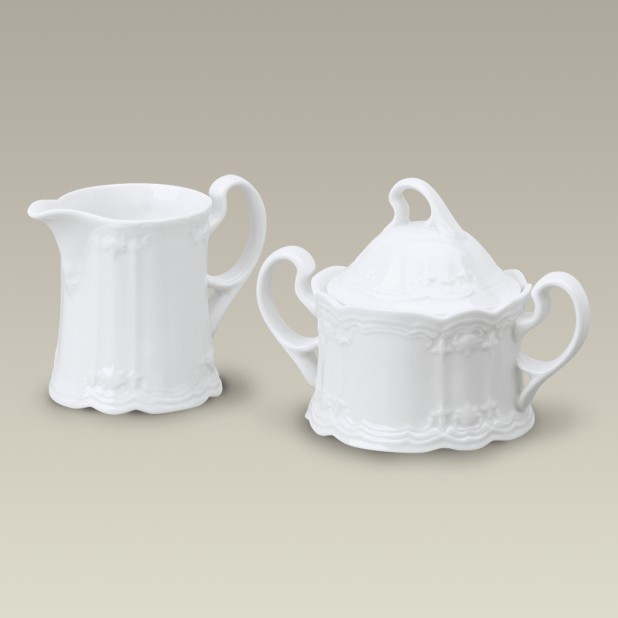Julia Shape Sugar & Creamer Set, 4"