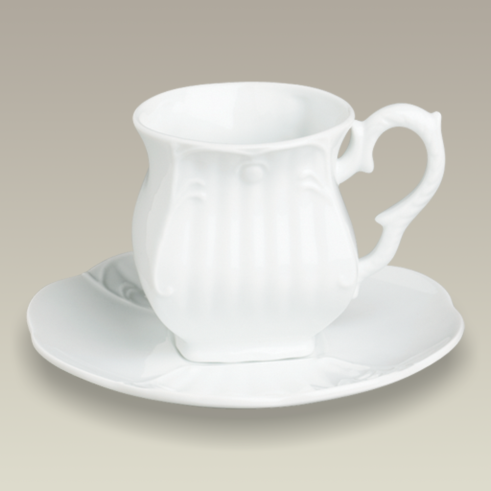 Square Cup and Saucer, 8oz., SELECTED SECONDS