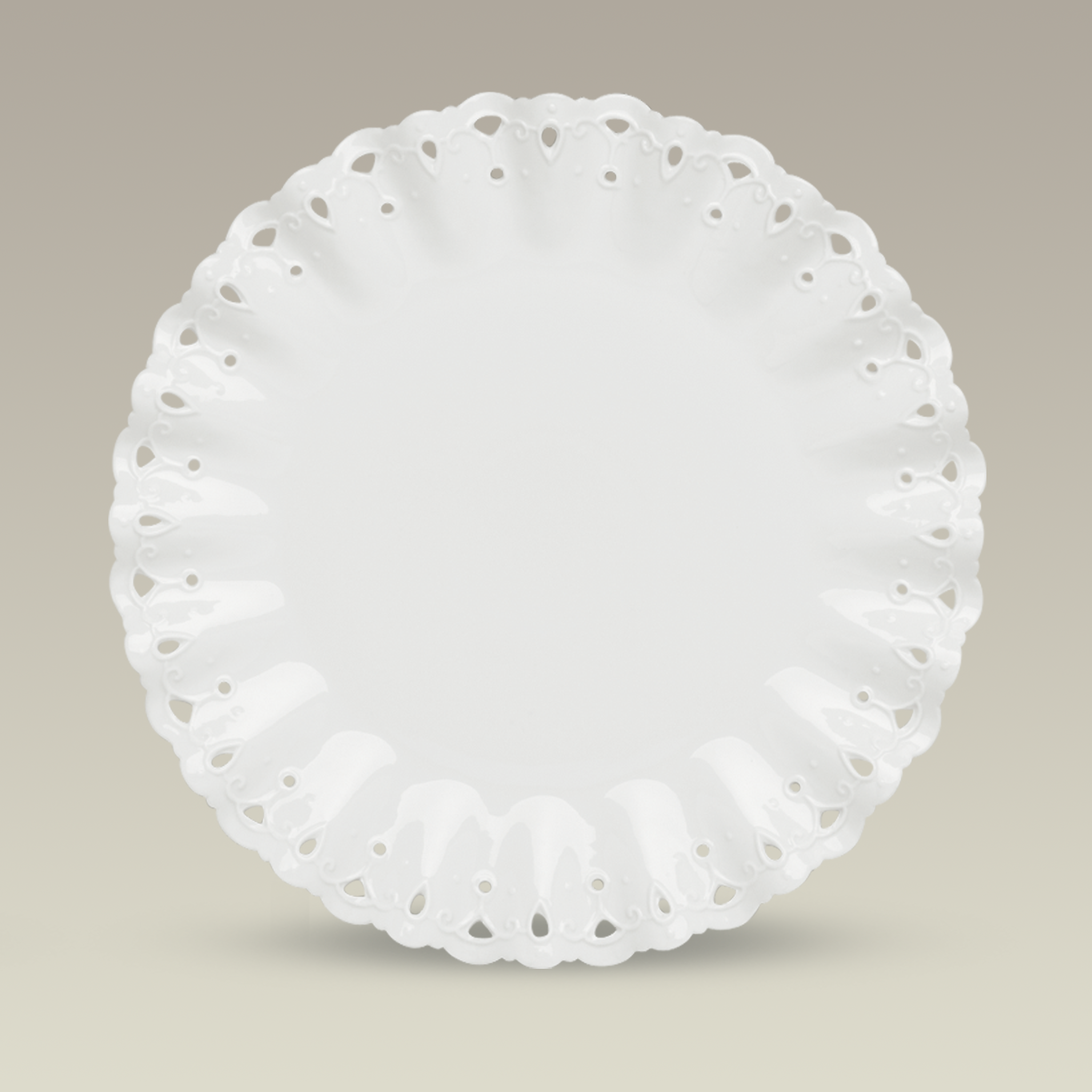 Openwork Ruffled Plate, 14.5", SELECTED SECONDS