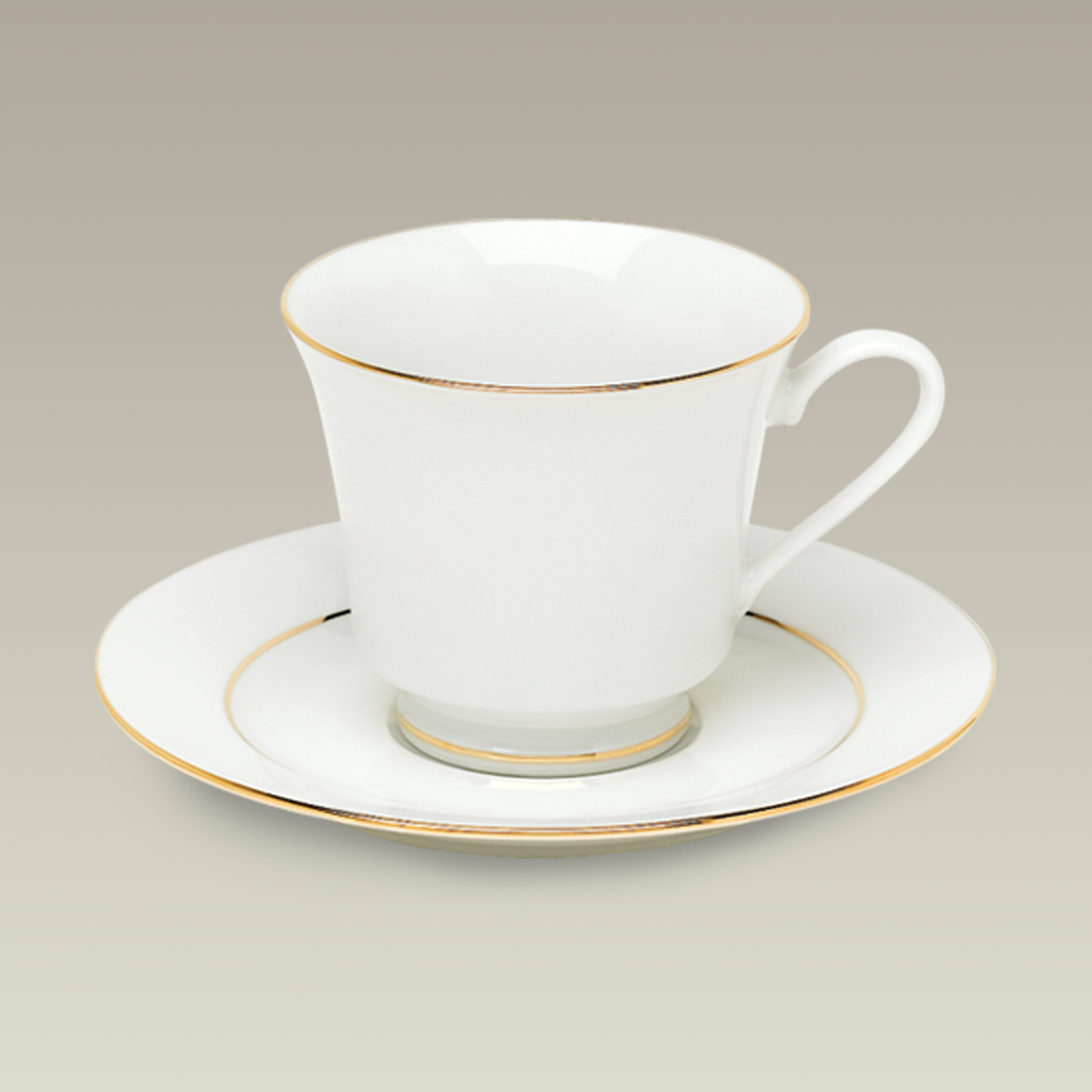 Gold Banded Cup & Saucer, 8 oz