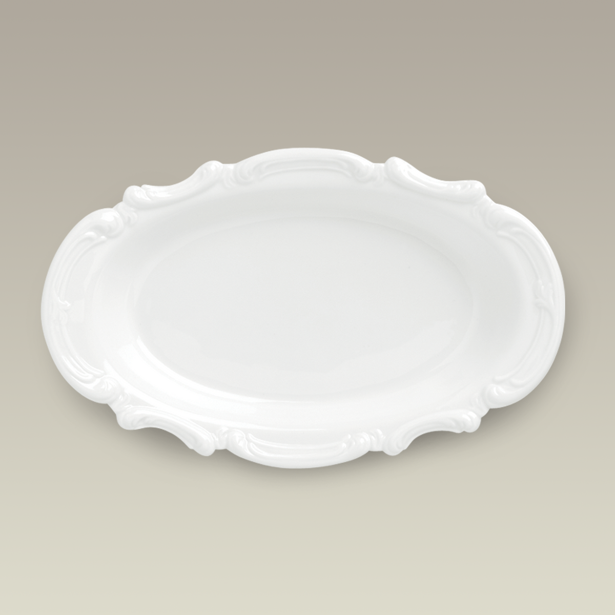 Oval Scrolled Edge Bowl, 12" x 7.5"