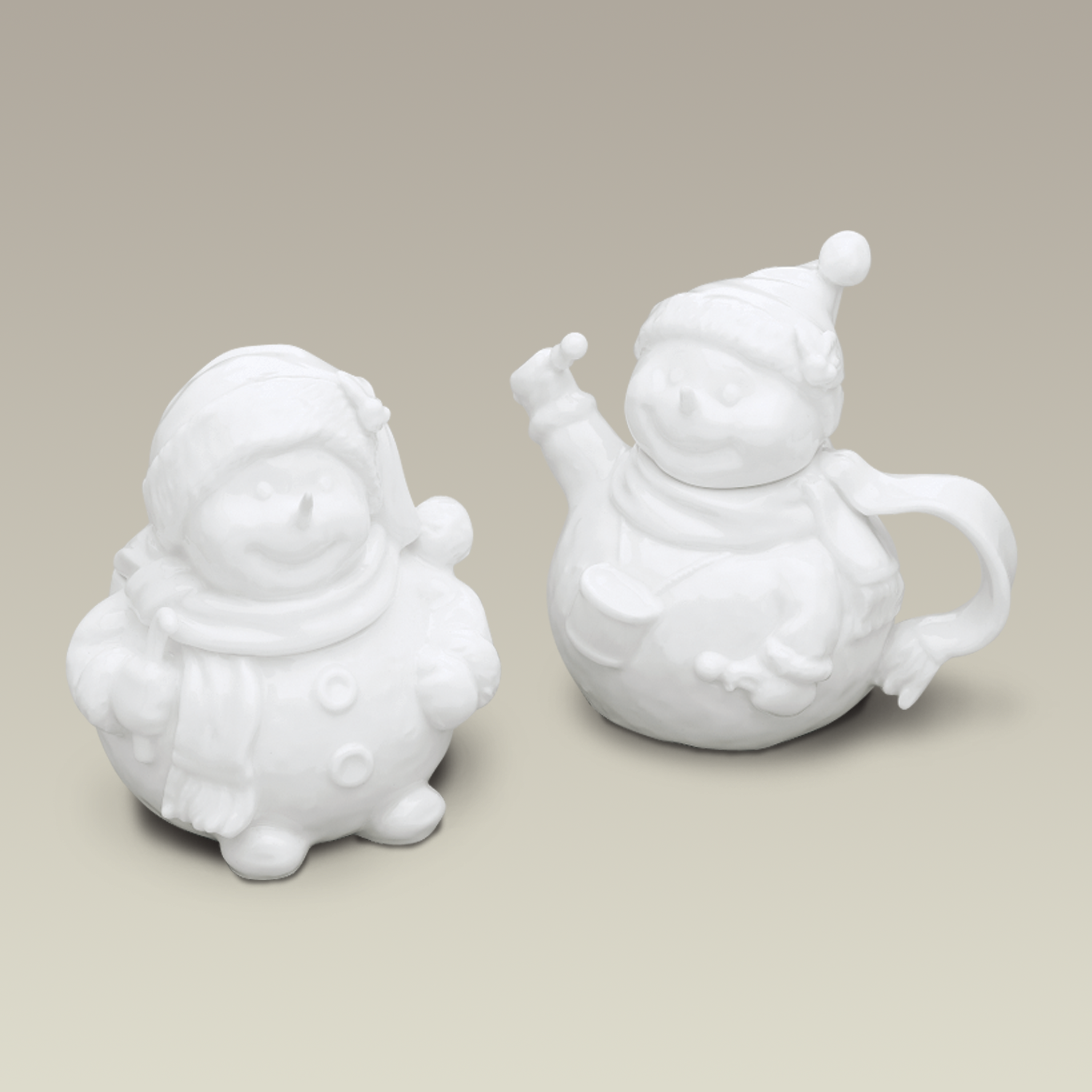 Snowman Sugar & Creamer, 4.25"