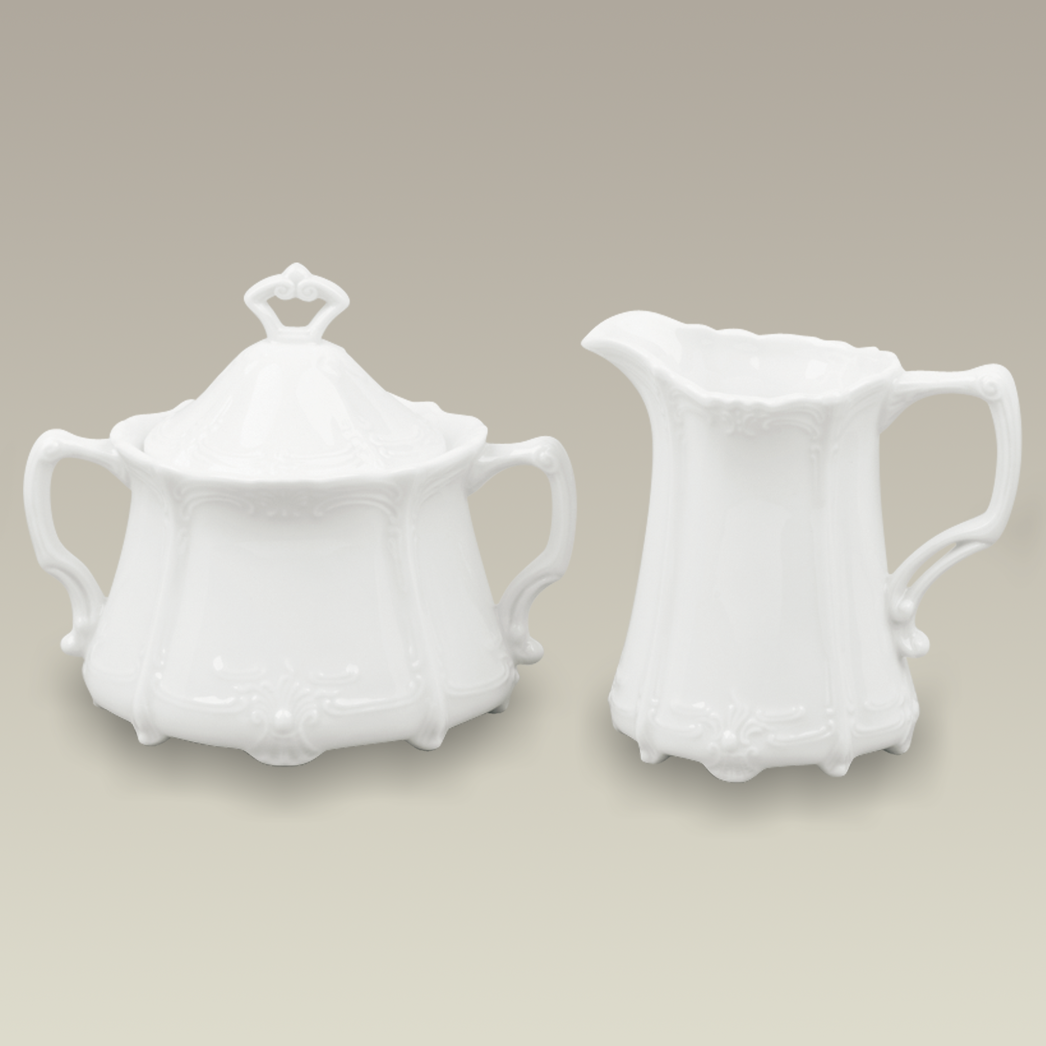 Baroness Scrolled Sugar & Creamer, 4.5"