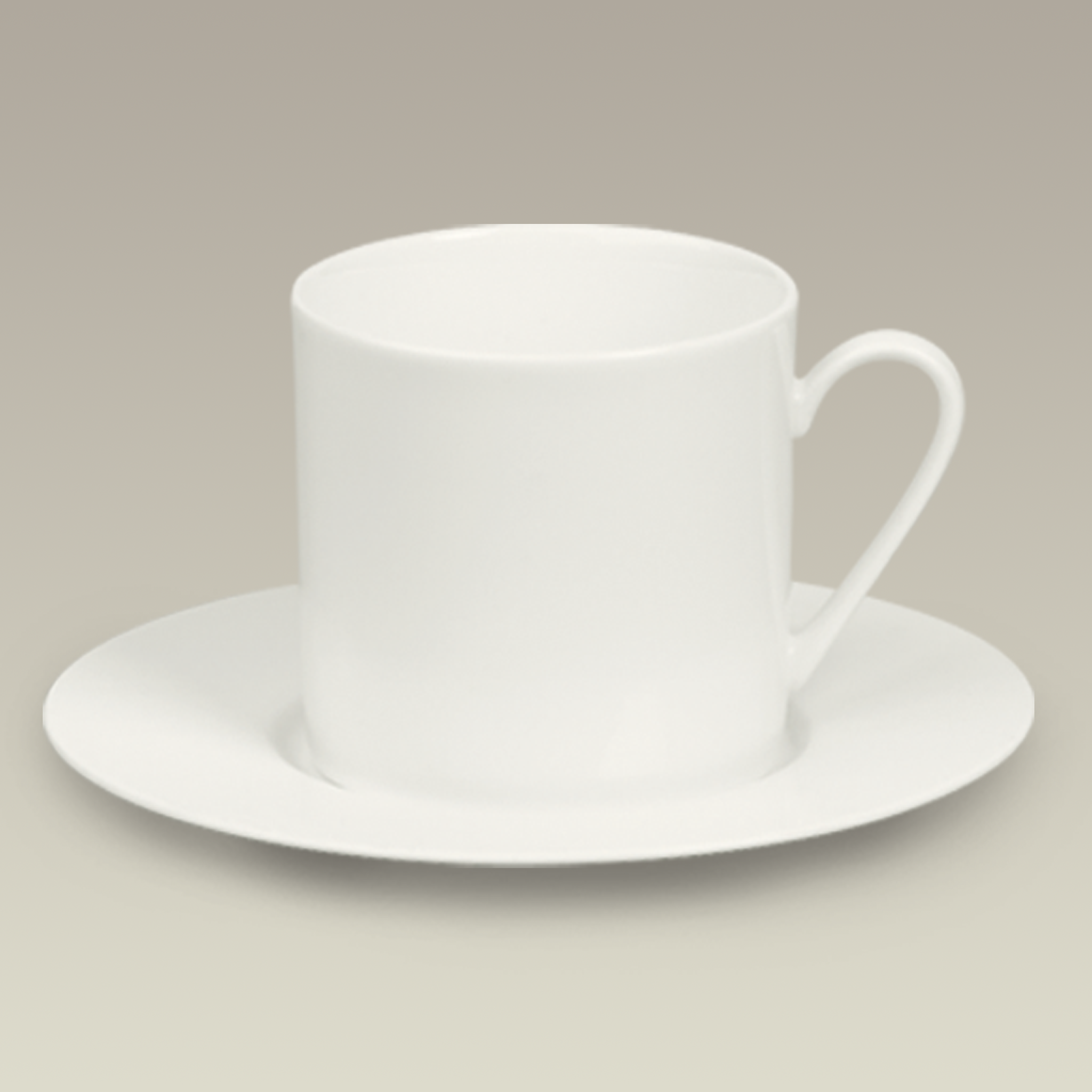 Cream Colored Cup & Saucer, 7 oz