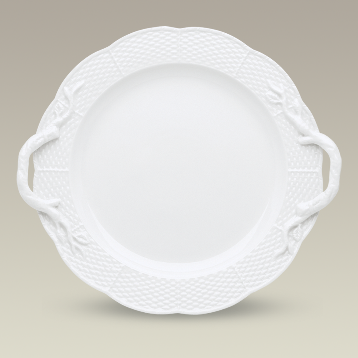 Cake Plate with Basket Weave, 13.5"