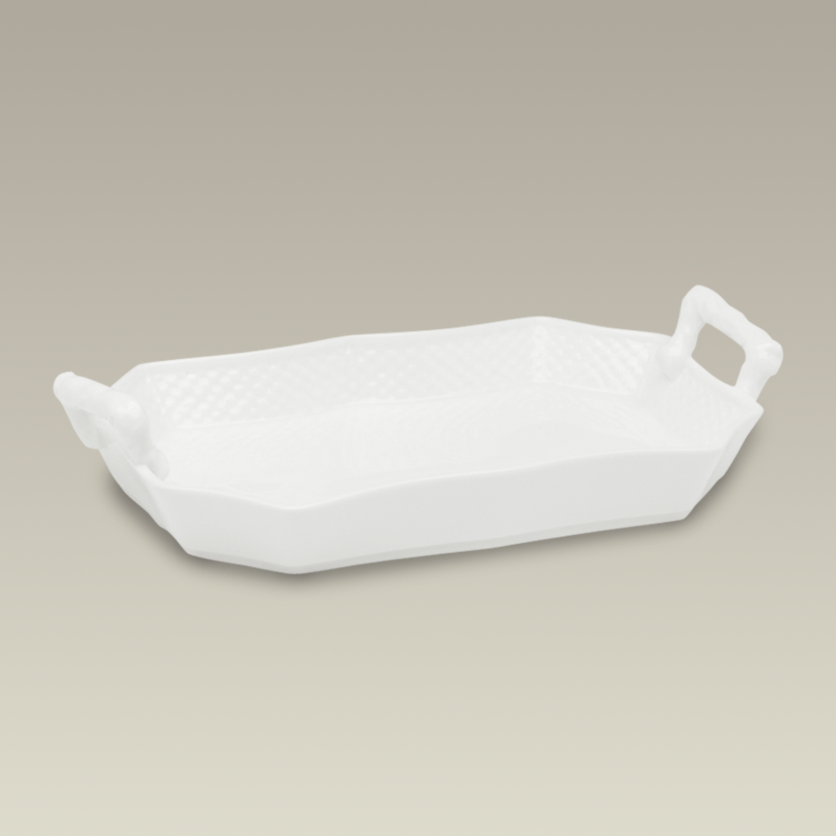Handled Serving Tray w/ Basket Weave, 10", SELECTED SECONDS