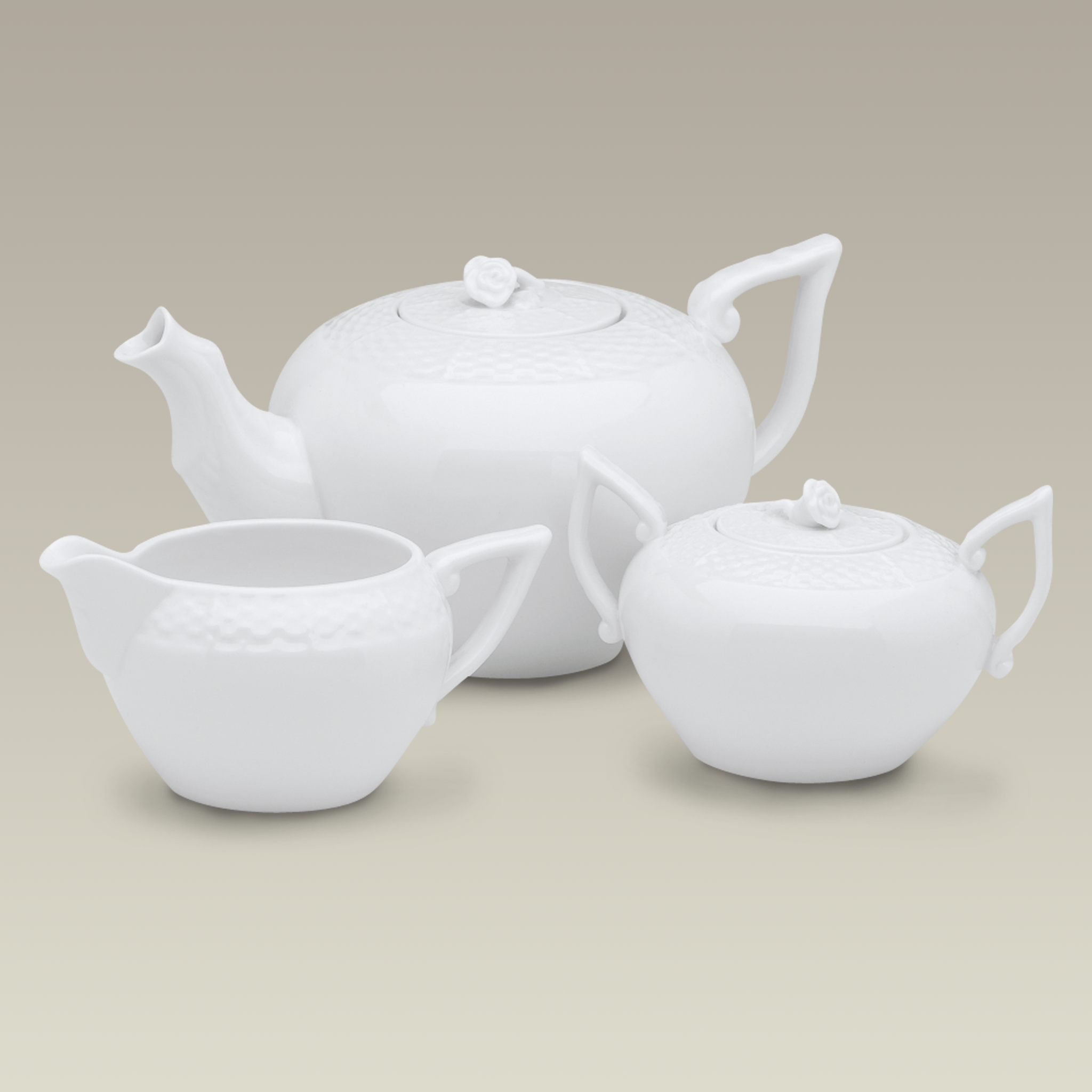 Basket Weave Pattern  3 pc Tea Set, SELECTED SECONDS