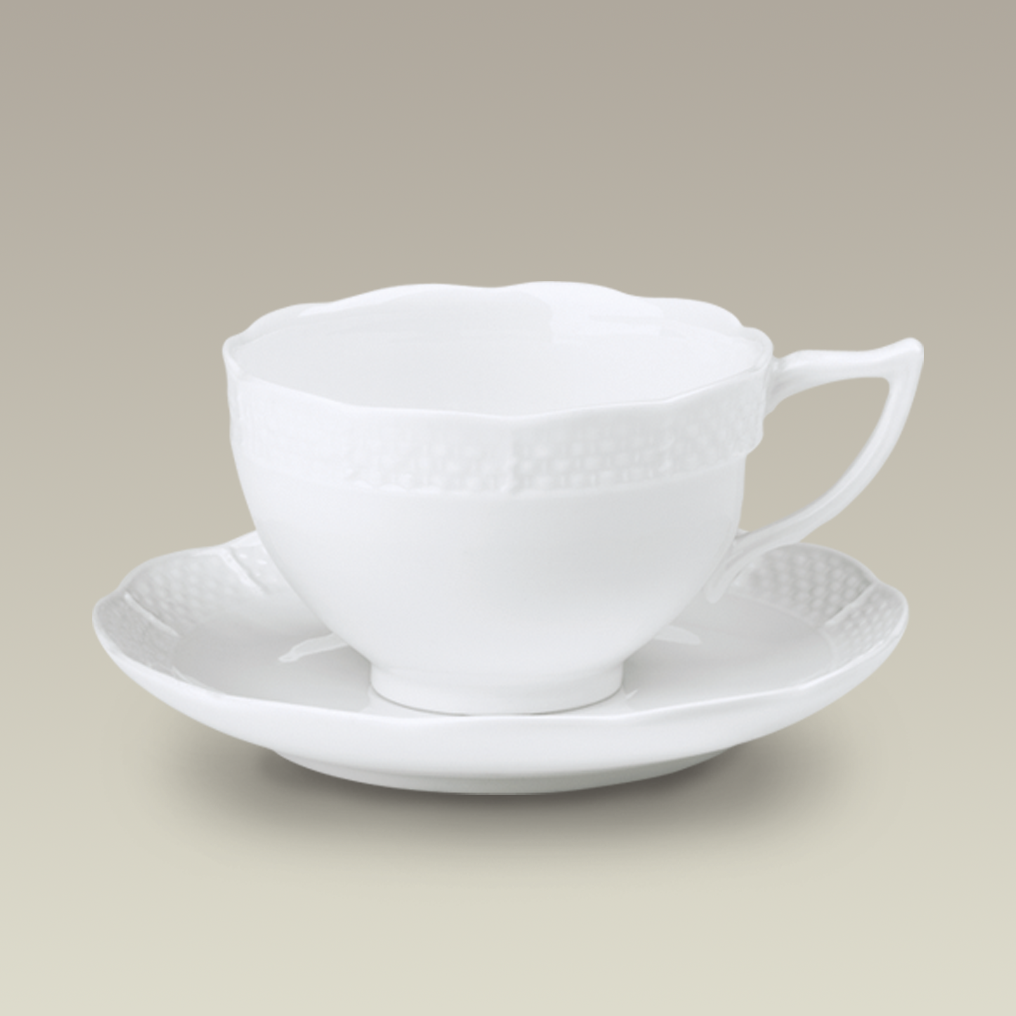 Basket Weave Cup & Saucer, 7 oz.