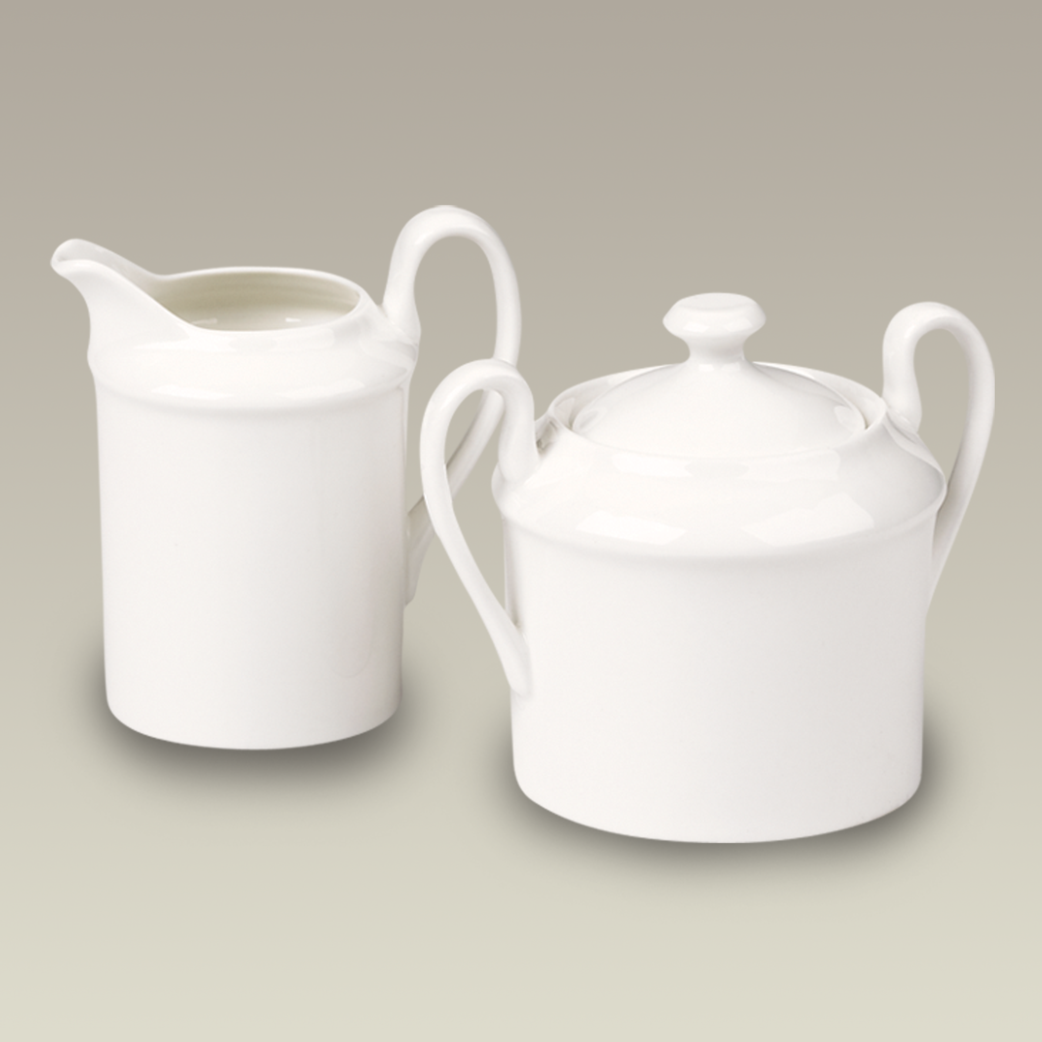 French Shape Cream Sugar & Creamer, 4"