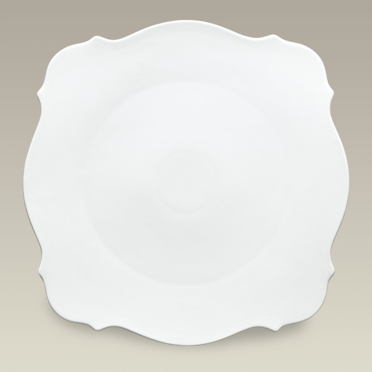11" Square Plate with Scalloped Edge
