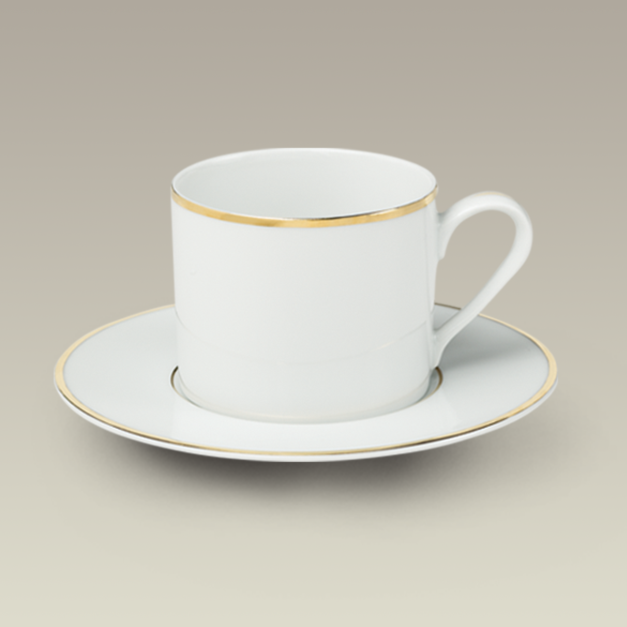 Double Gold Banded Cup & Saucer, 7.5 oz