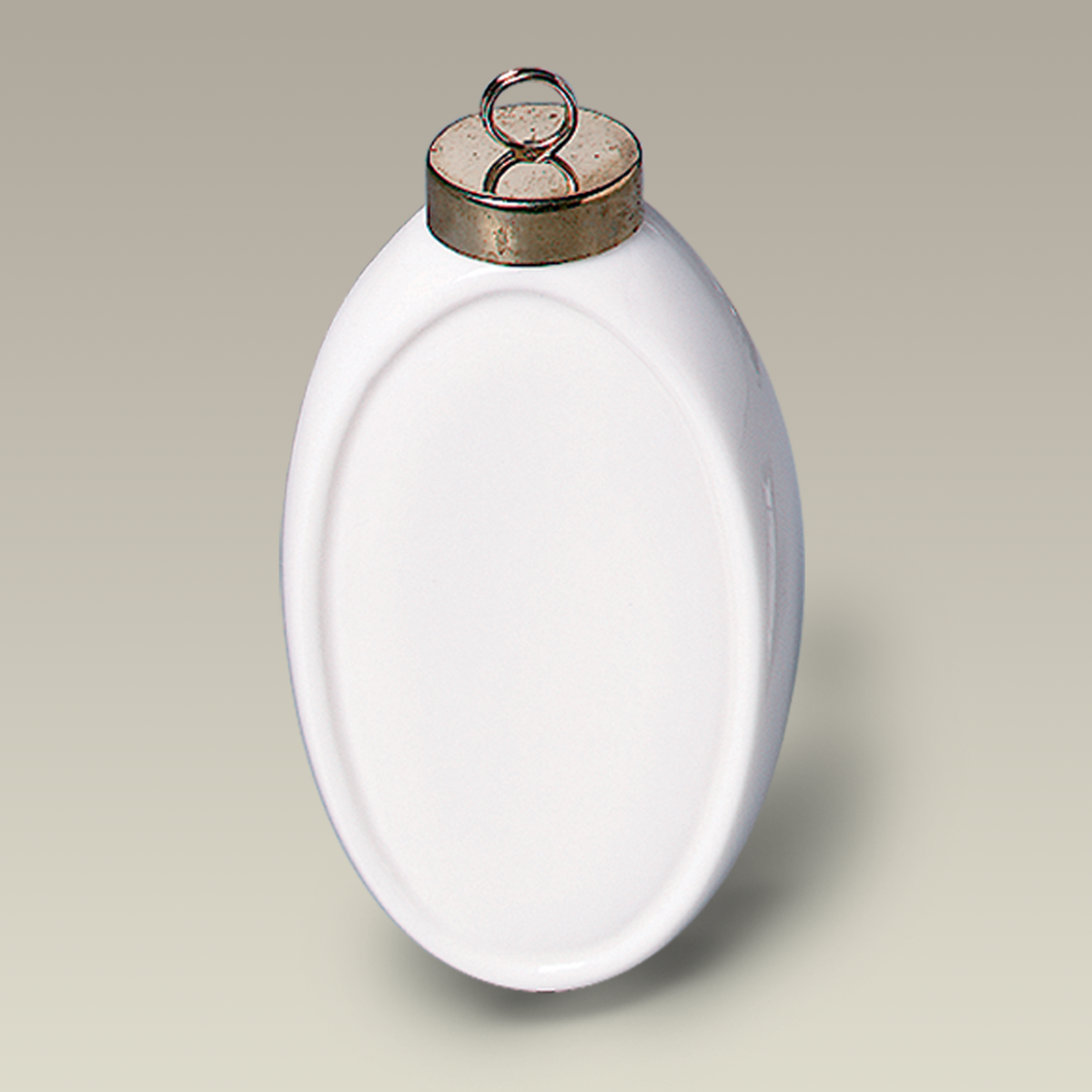 3.75" White Oval Ornament