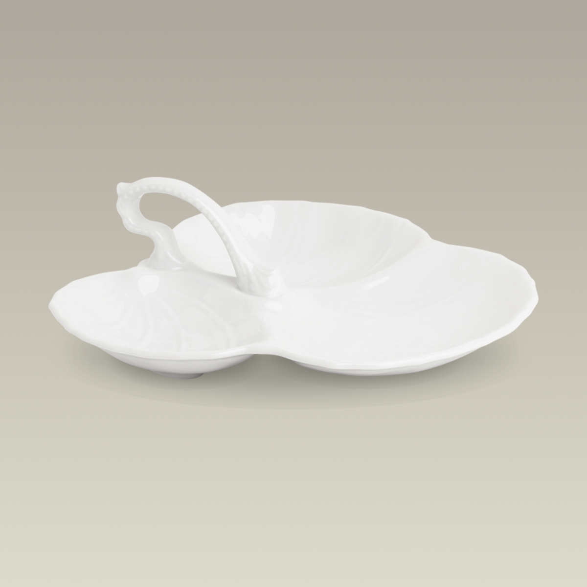 Three Section Leaf Shape Serving Dish, 10.5"