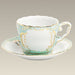 8 oz. Green and Gold Cup and Saucer, SELECTED SECONDS