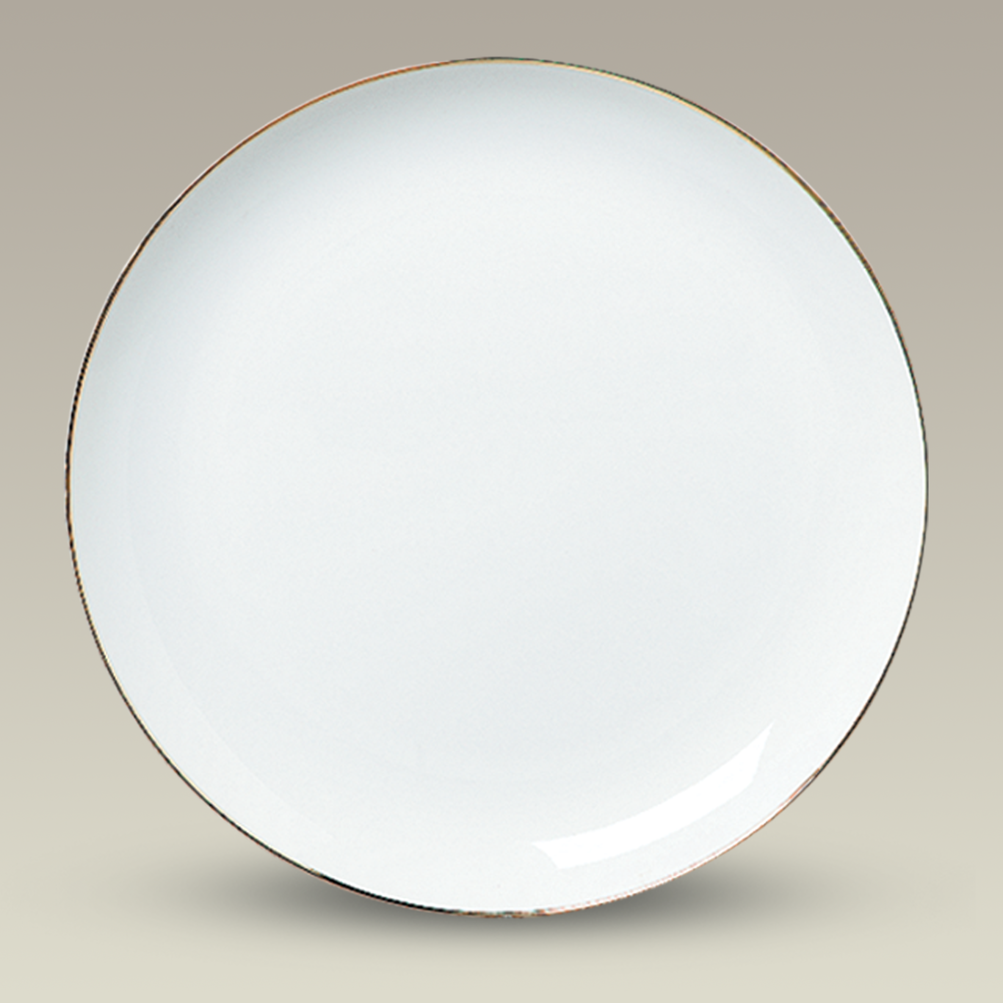 10.625" Gold Banded Porcelain Coupe Plate