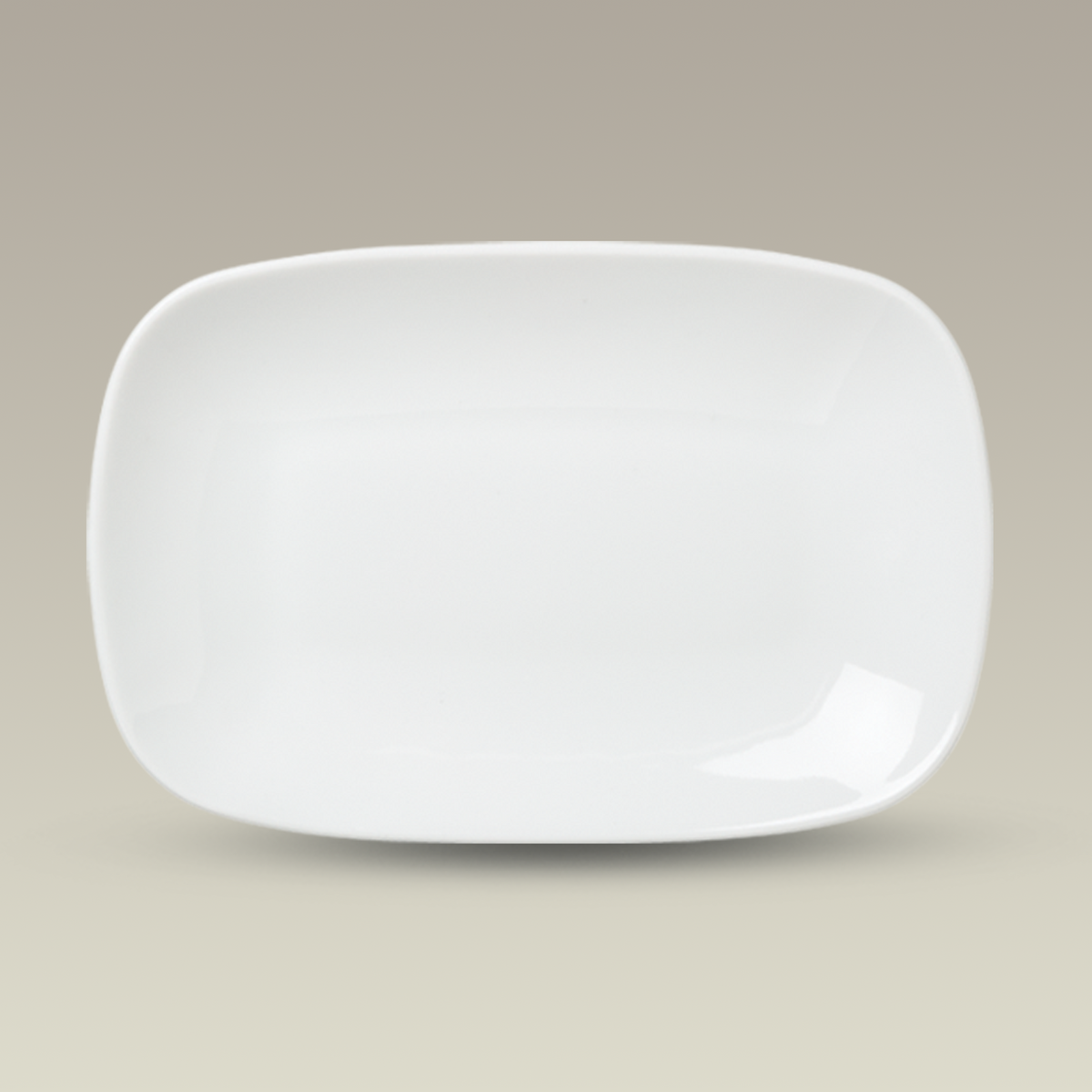 8.125" Porcelain Rectangular Plate with Rounded Corners