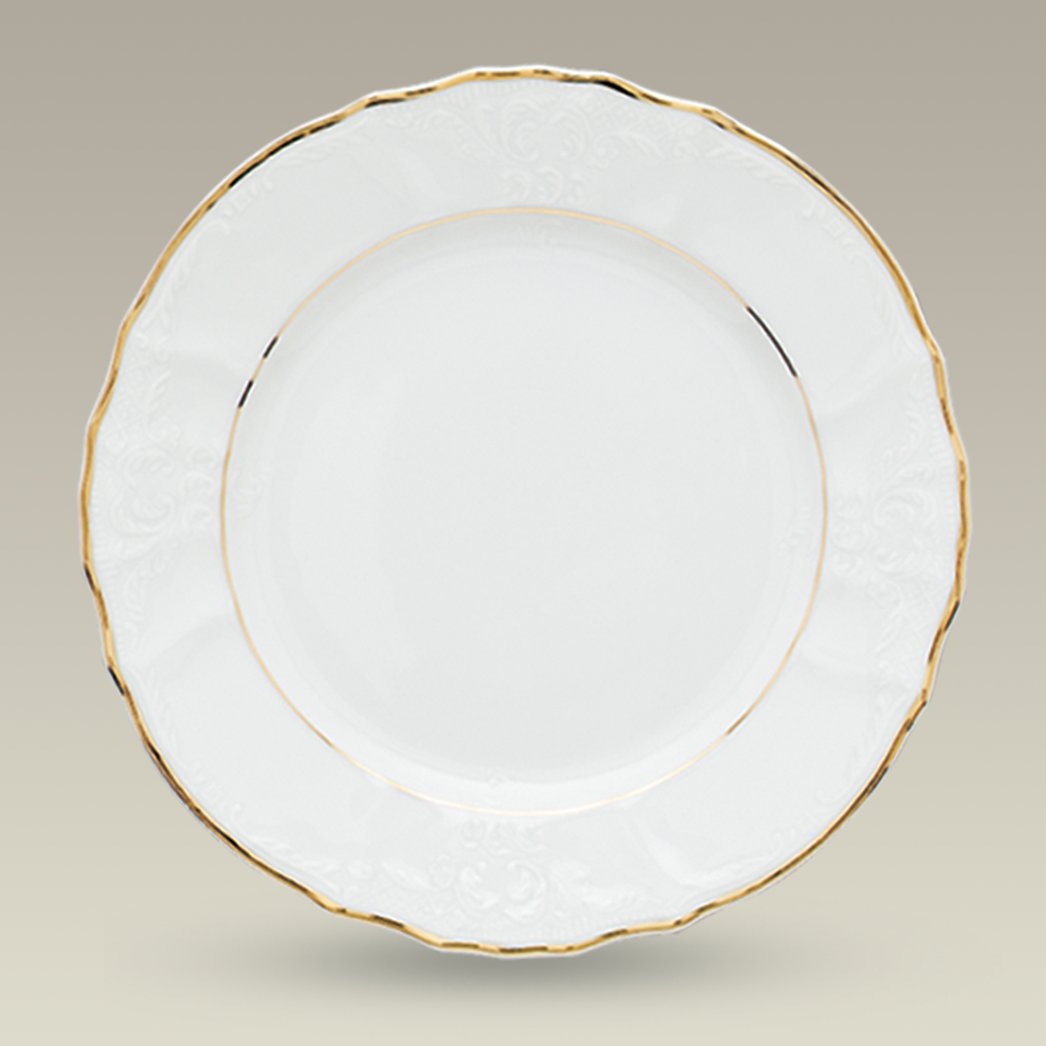 10.625" Porcelain Double Gold Banded Bernadotte Plate